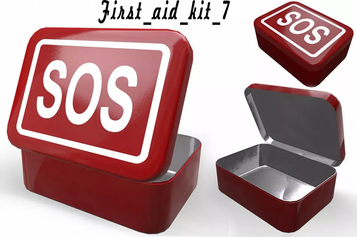 First aids kit 7 Low-poly 3D model