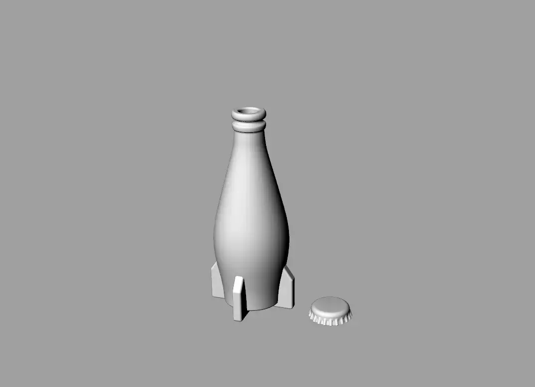 Fallout Nuka Cola Bottle and Cap Miniature Prop Replica 3D print model