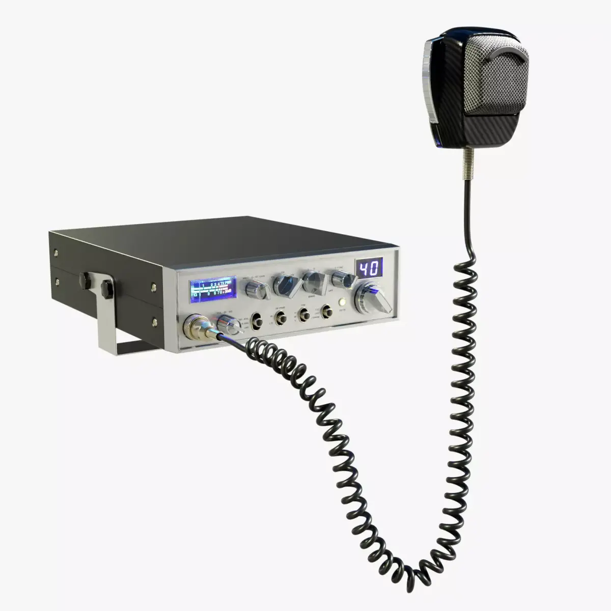 CB Radio with Microphone 3D model