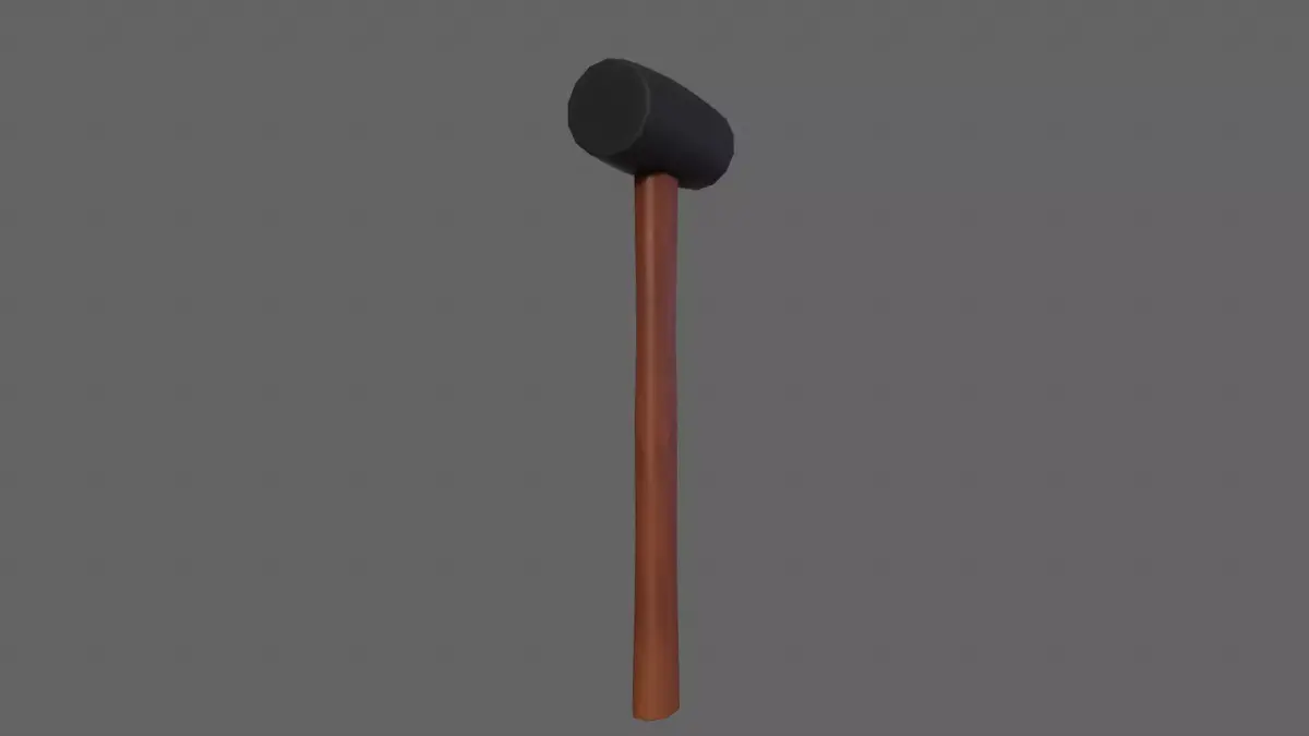 PBR Rubber Mallet Hammer Wood2 Low-poly 3D model