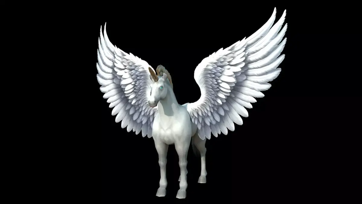 Winged Horse Pegasus 3D Model   Low-poly 3D model