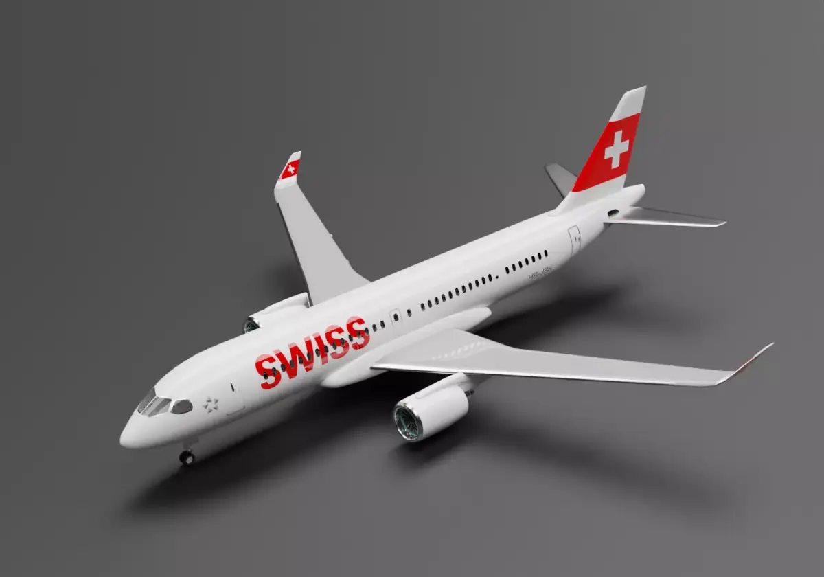 Airbus A220-300 Swiss Livery  3D model