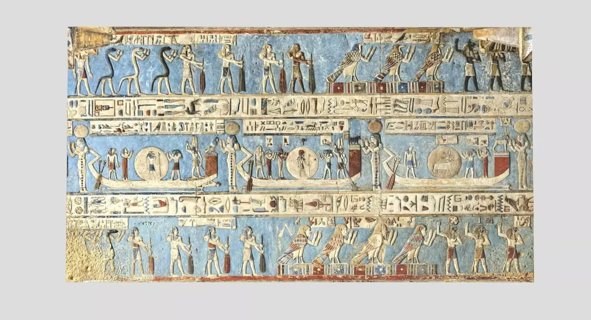 Relief of ancient egypt-Dendera Low-poly 3D model