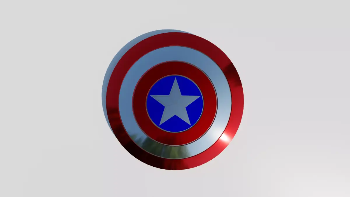 Captain America Shield 3D Model Free low-poly 3D model