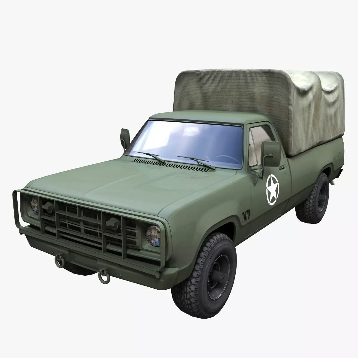 Dodge D100 military truck Low-poly 3D model