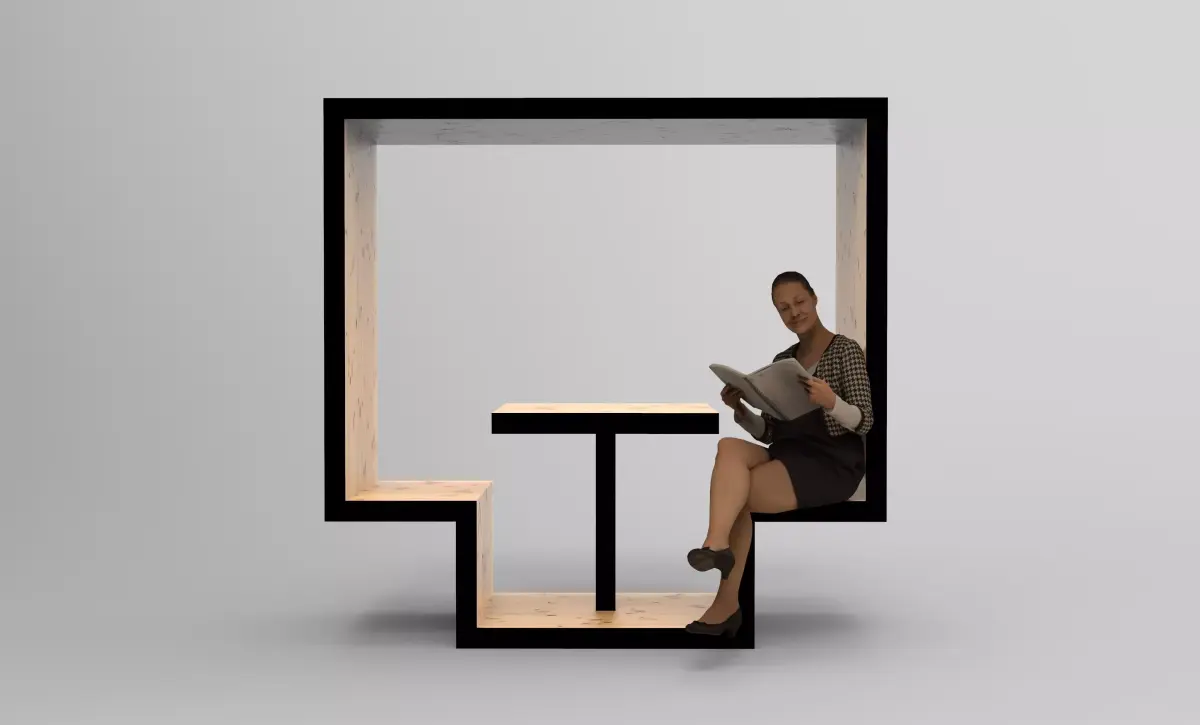 Furniture Unit 1 Low-poly 3D model