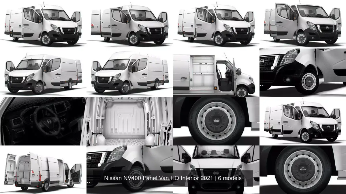 Nissan NV400 Panel Van HQ Interior 2021 3D Model Pack