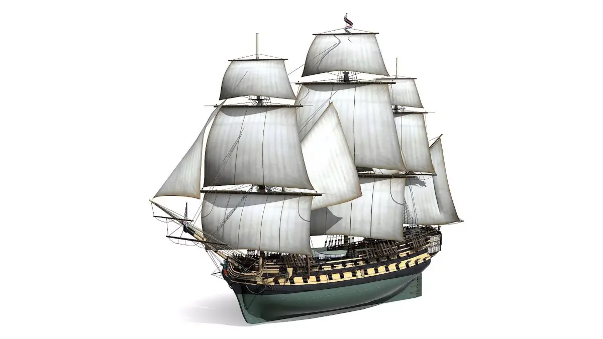 HMS Bellona 1760 3rd Rate Low-poly 3D model
