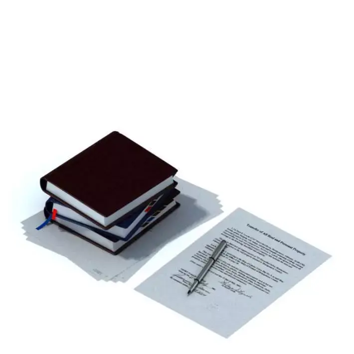 Notebooks Papers And A Pen 3D model