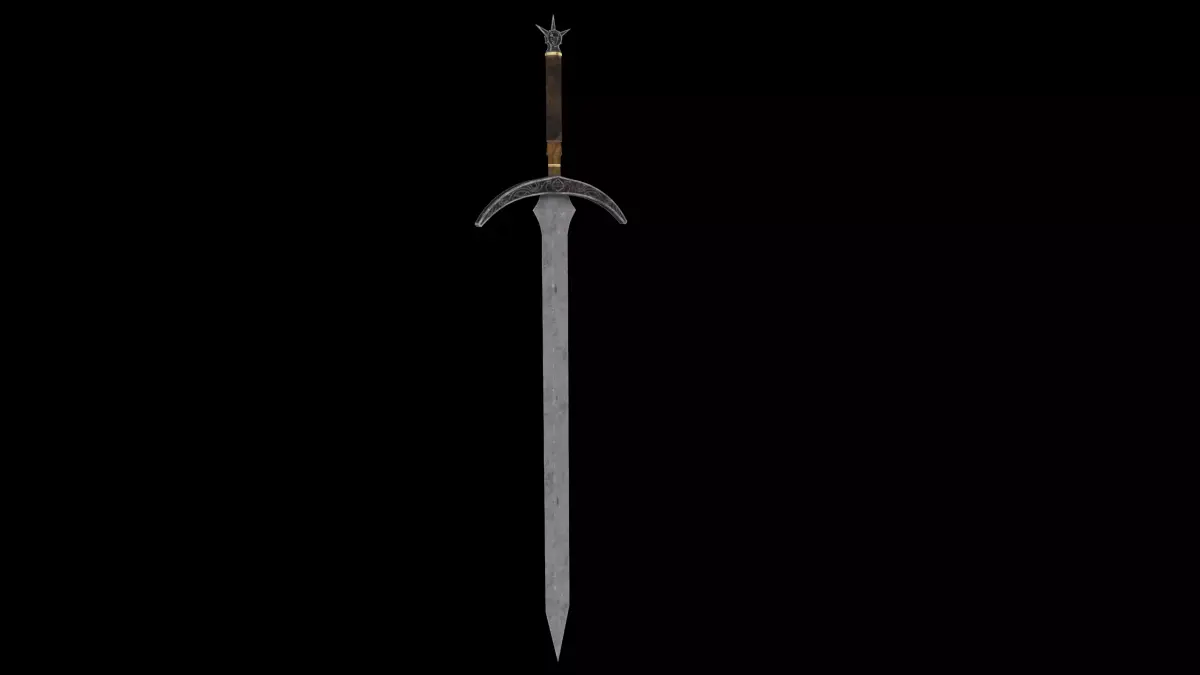 Fantasy Old Sword Low-poly 3D model