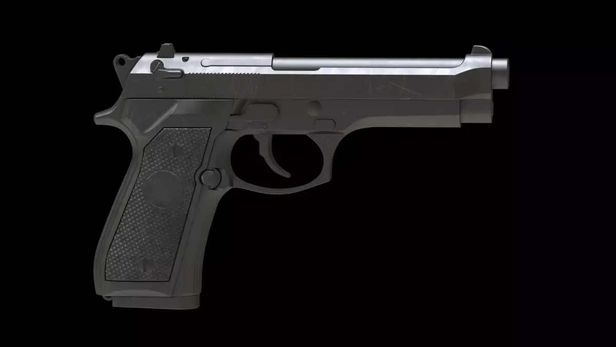 Beretta 92 Low Poly Low-poly 3D model