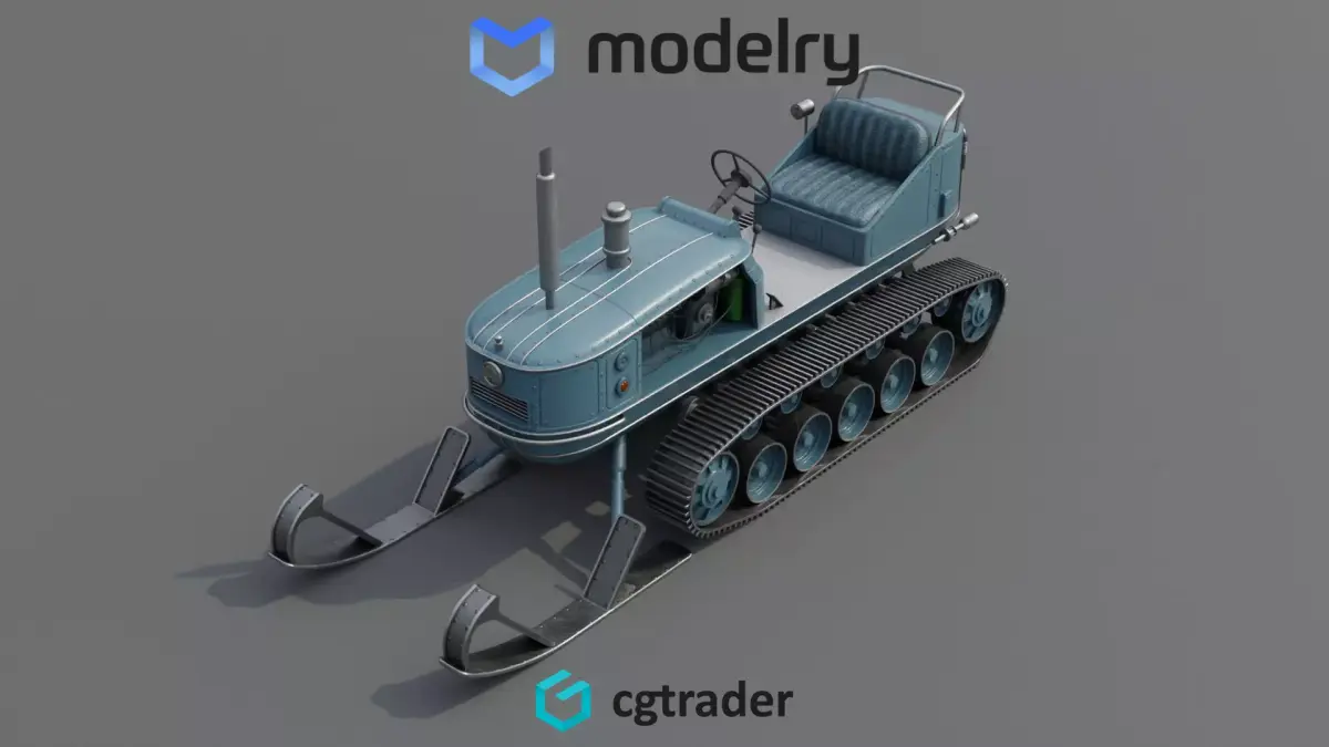 Snowmobile Rescue Sled 3D model