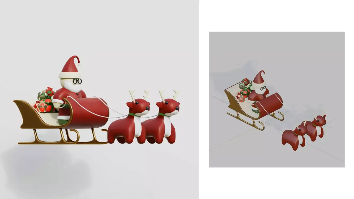 Santa Sleigh 3D model purchase