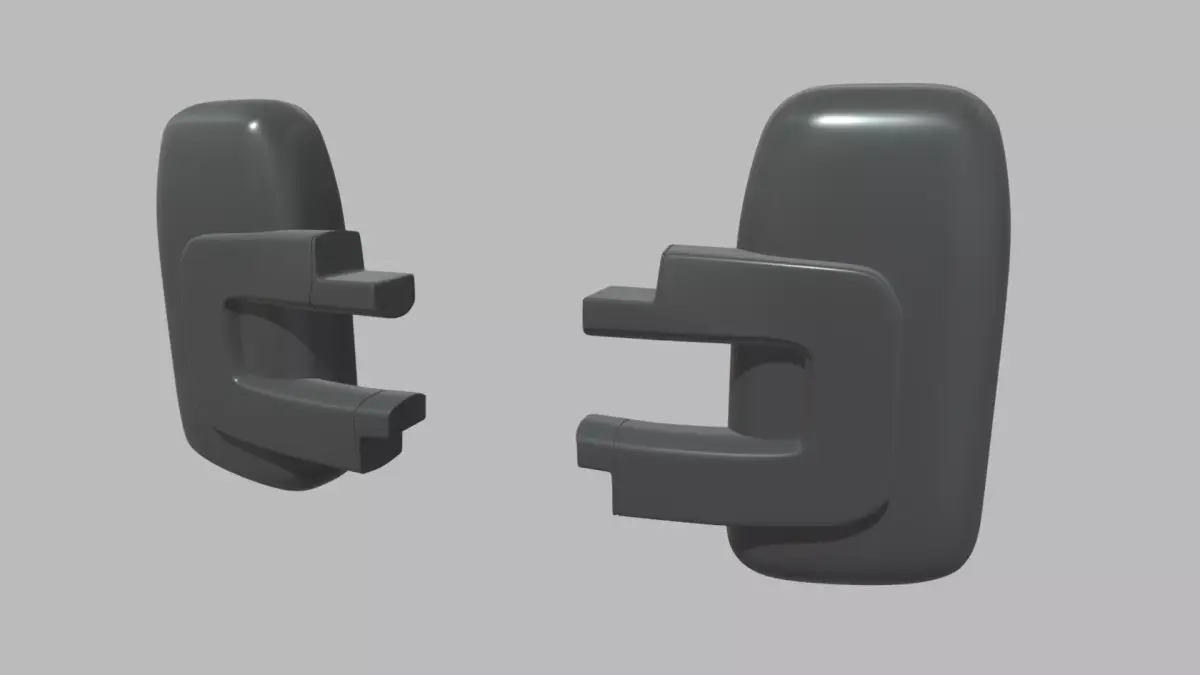 Truck Mirror 02 Low-poly 3D model