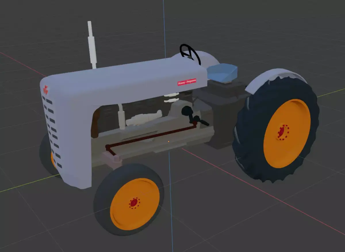 Low Poly Massey Ferguson Tractor Low-poly 3D model