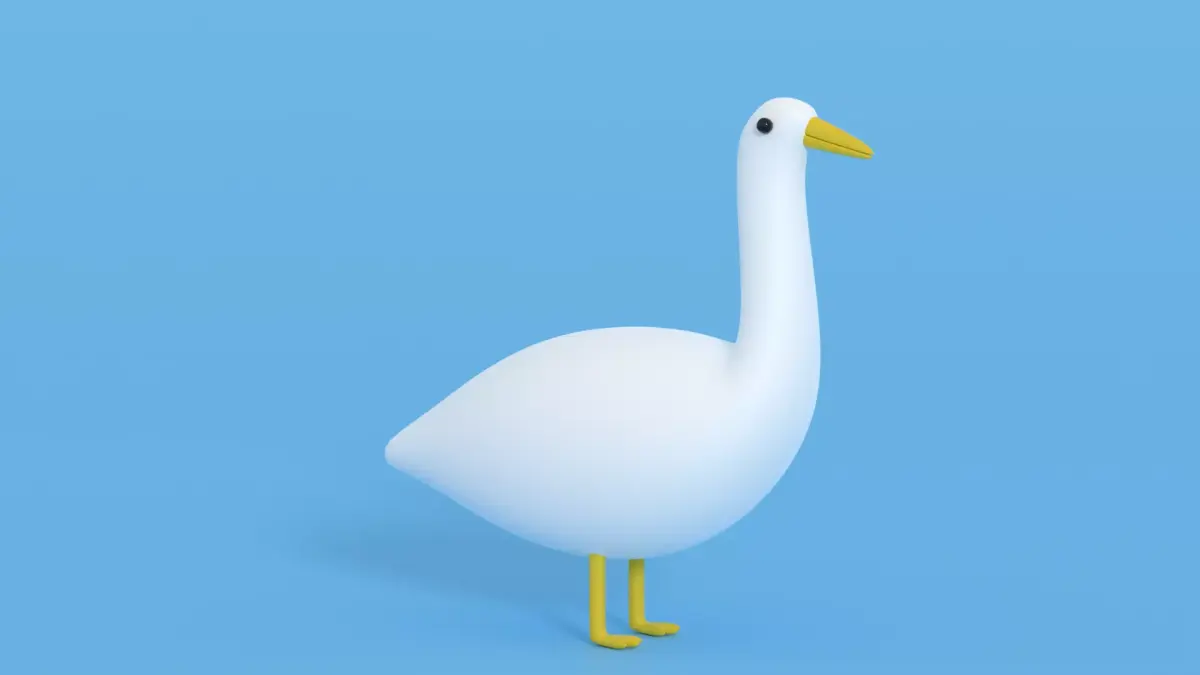 Cartoon Goose Low-poly 3D model