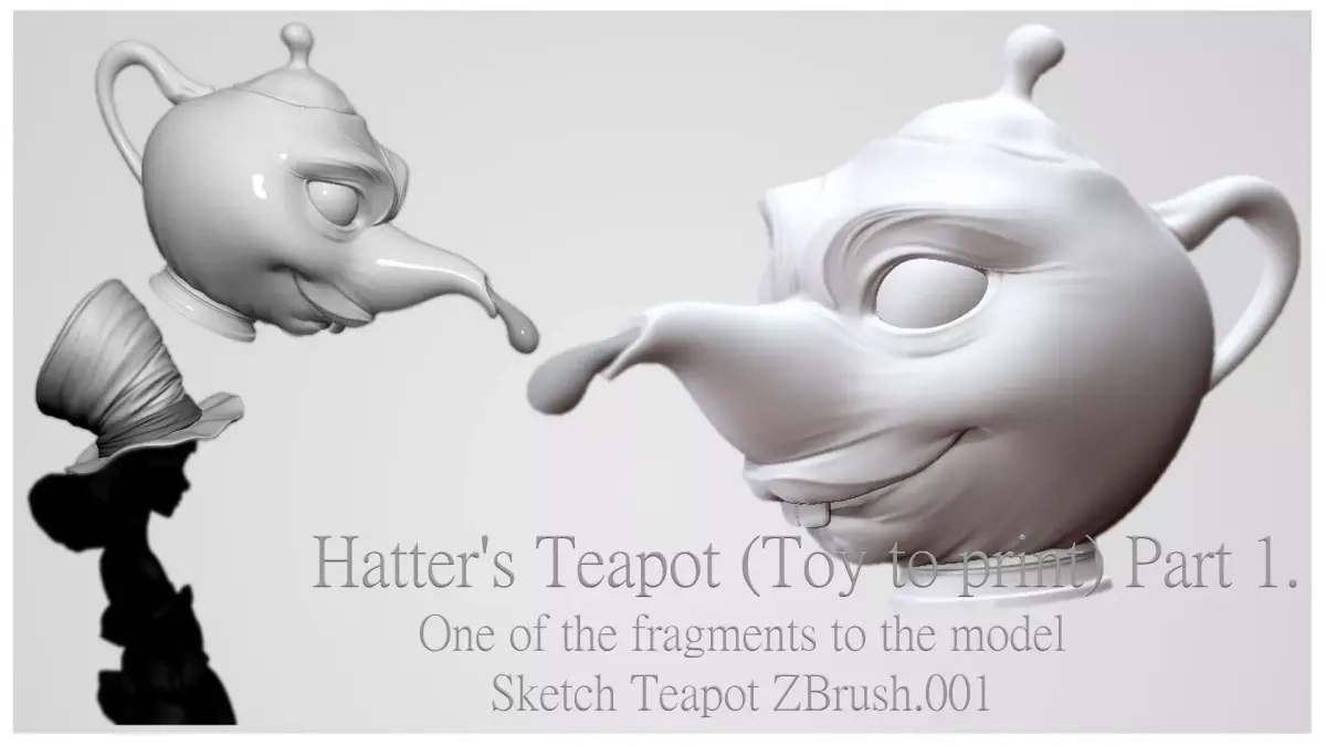 Hatters Teapot - Toy model to print Part 01 Free 3D print model Free 3D print model