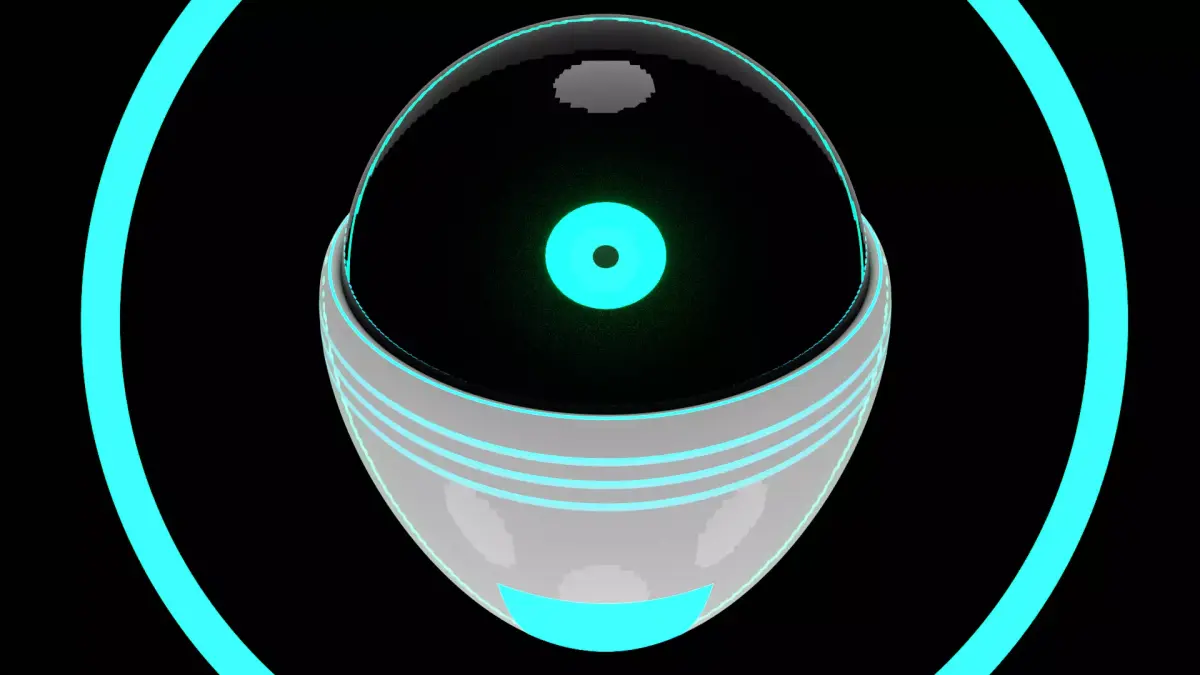 Neon robot Low-poly 3D model