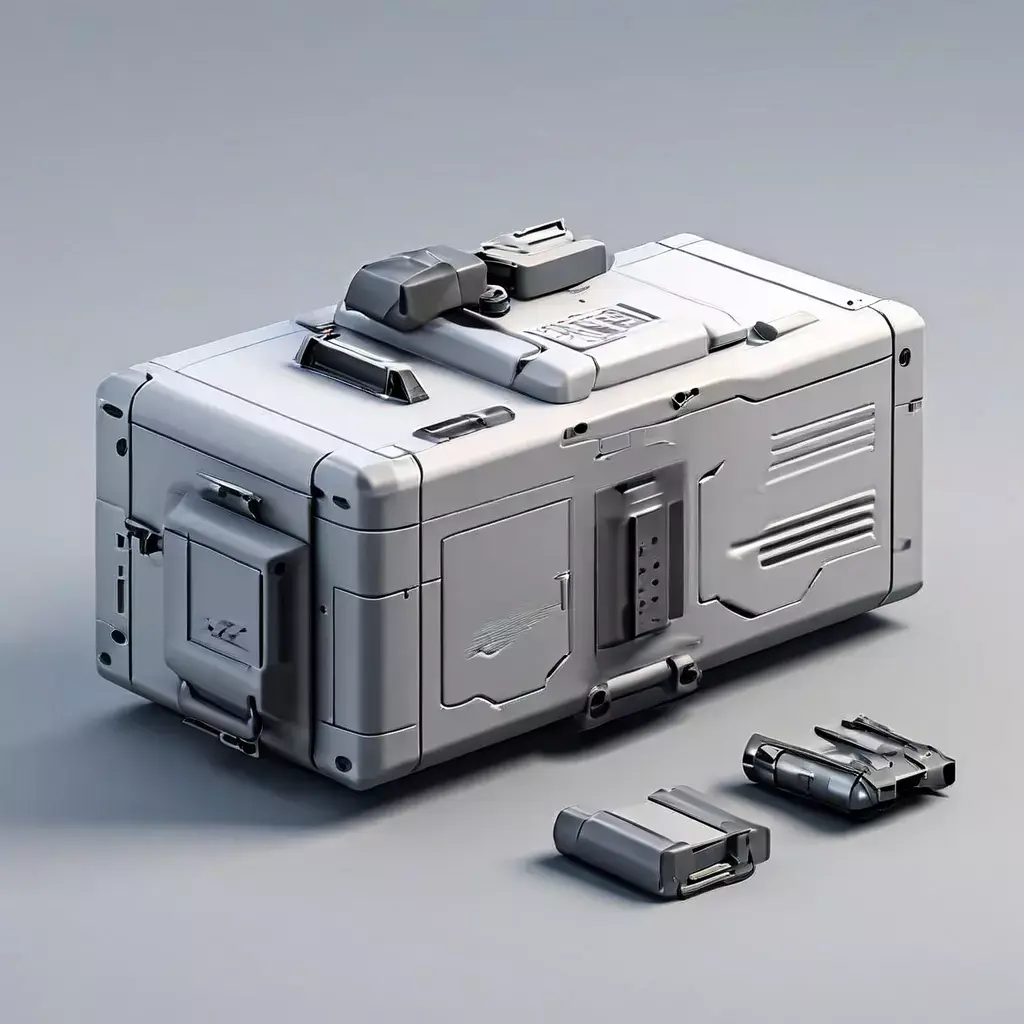 SciFi Power Supply and Batteries Low-poly 3D model