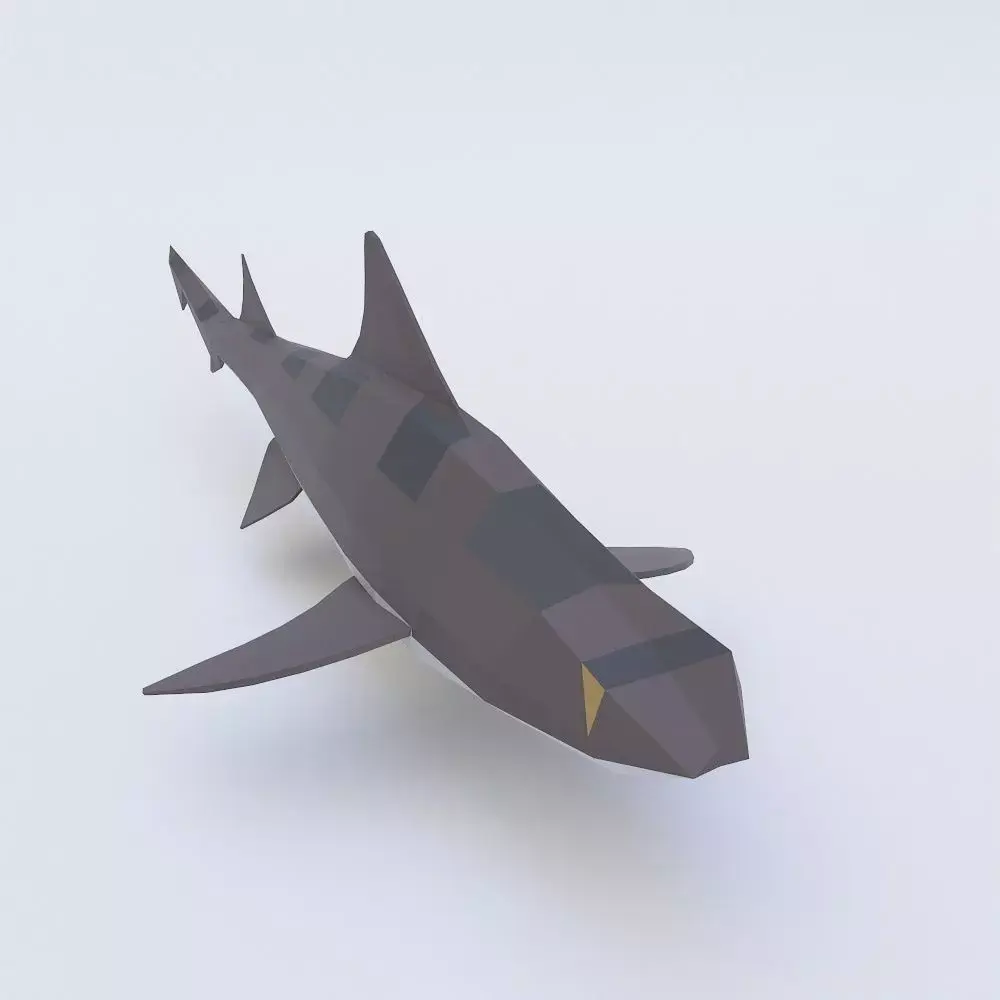 Leopard shark fish low poly 3d model  Low-poly 3D model