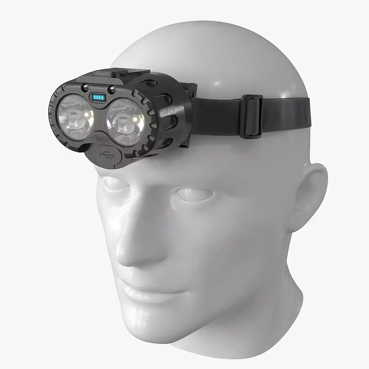 Powerful LED Headlamp Low-poly 3D model