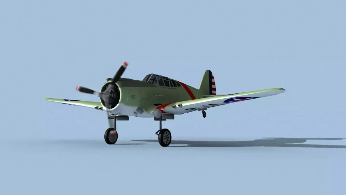 Curtiss P-36C Hawk V08 USAAF 3D model