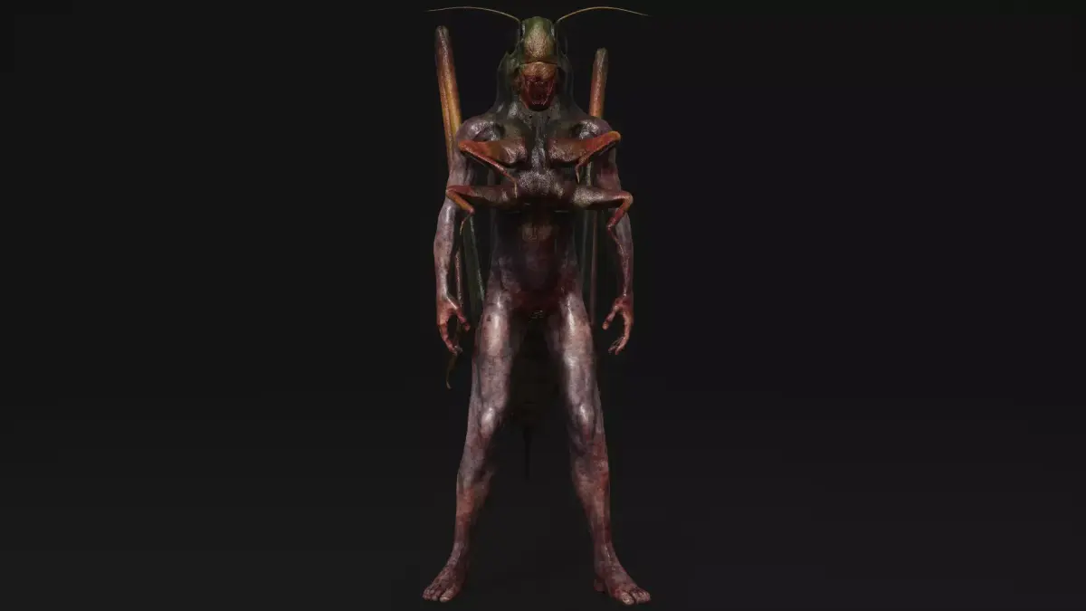 Mutant Grasshopper - Horror Insects Collection Low-poly 3D model
