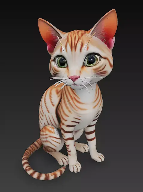 Cat Realistic 3D Model Basic - Low Poly Realistic  Low-poly 3D model purchase