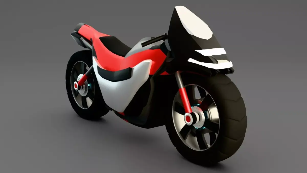 Stylized Bike Motorcycle 3D Model Blender Vehicle Asset Low-poly 3D model