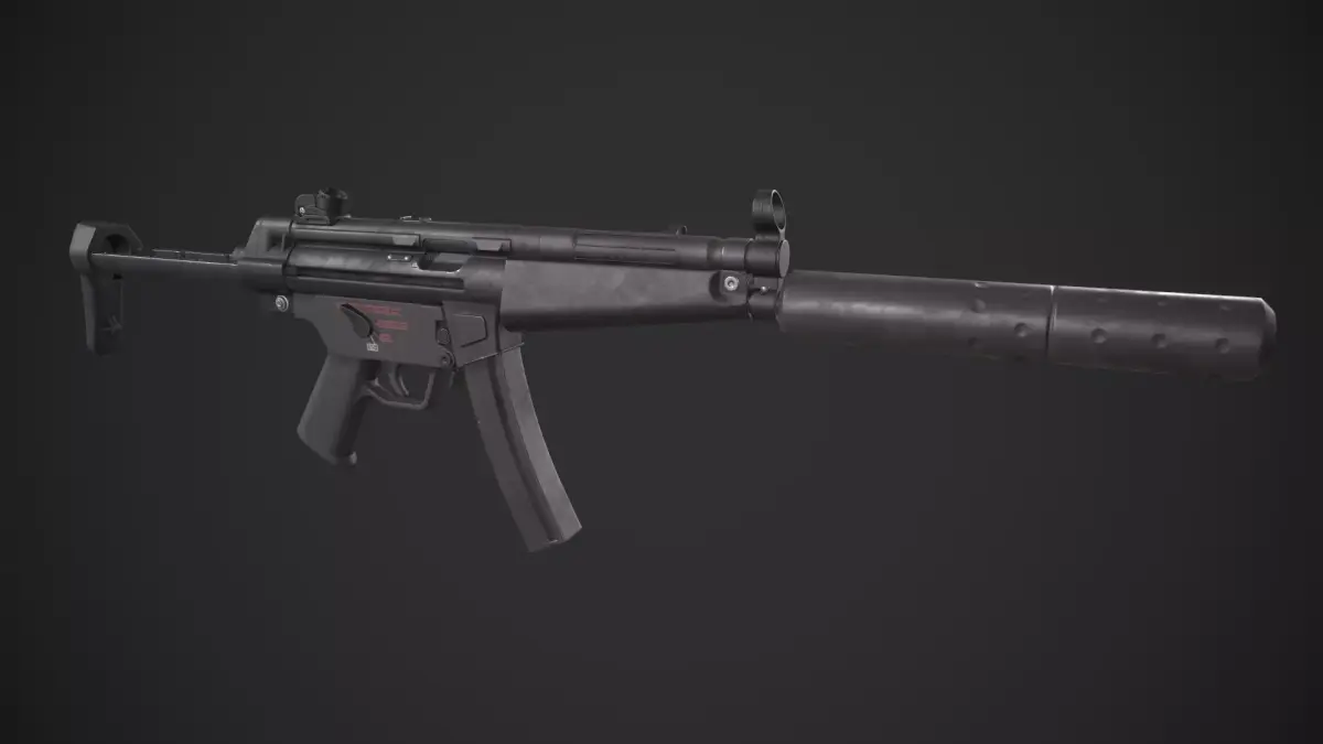 MP5 Submachine Gun Low-poly 3D model