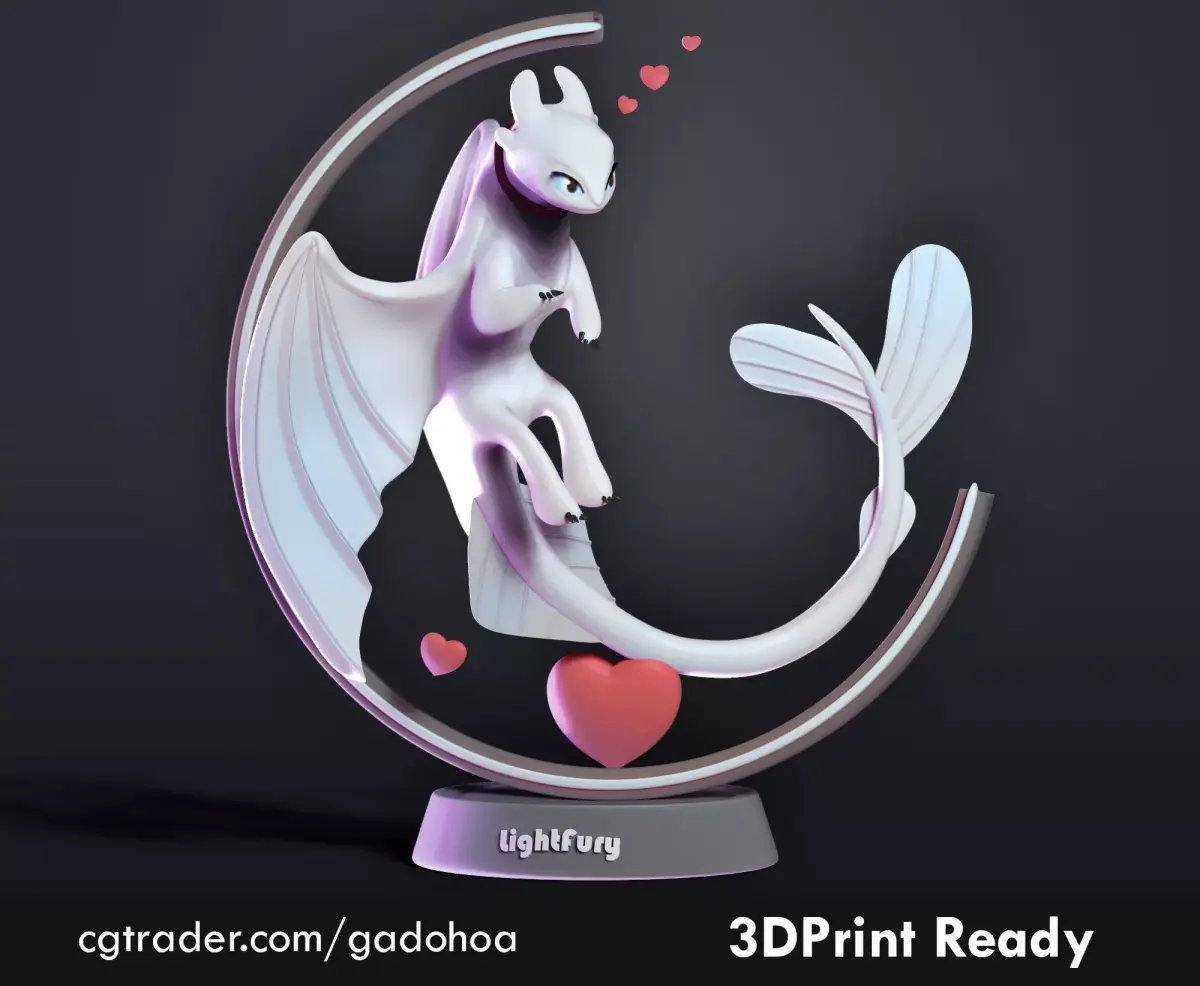 Light Fury Dragon 3D print model