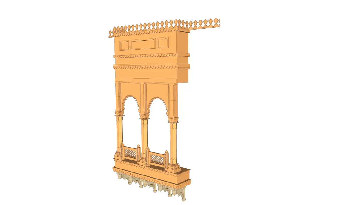 indian jodhpuri stone jharokha 3d modal Low-poly 3D model buy
