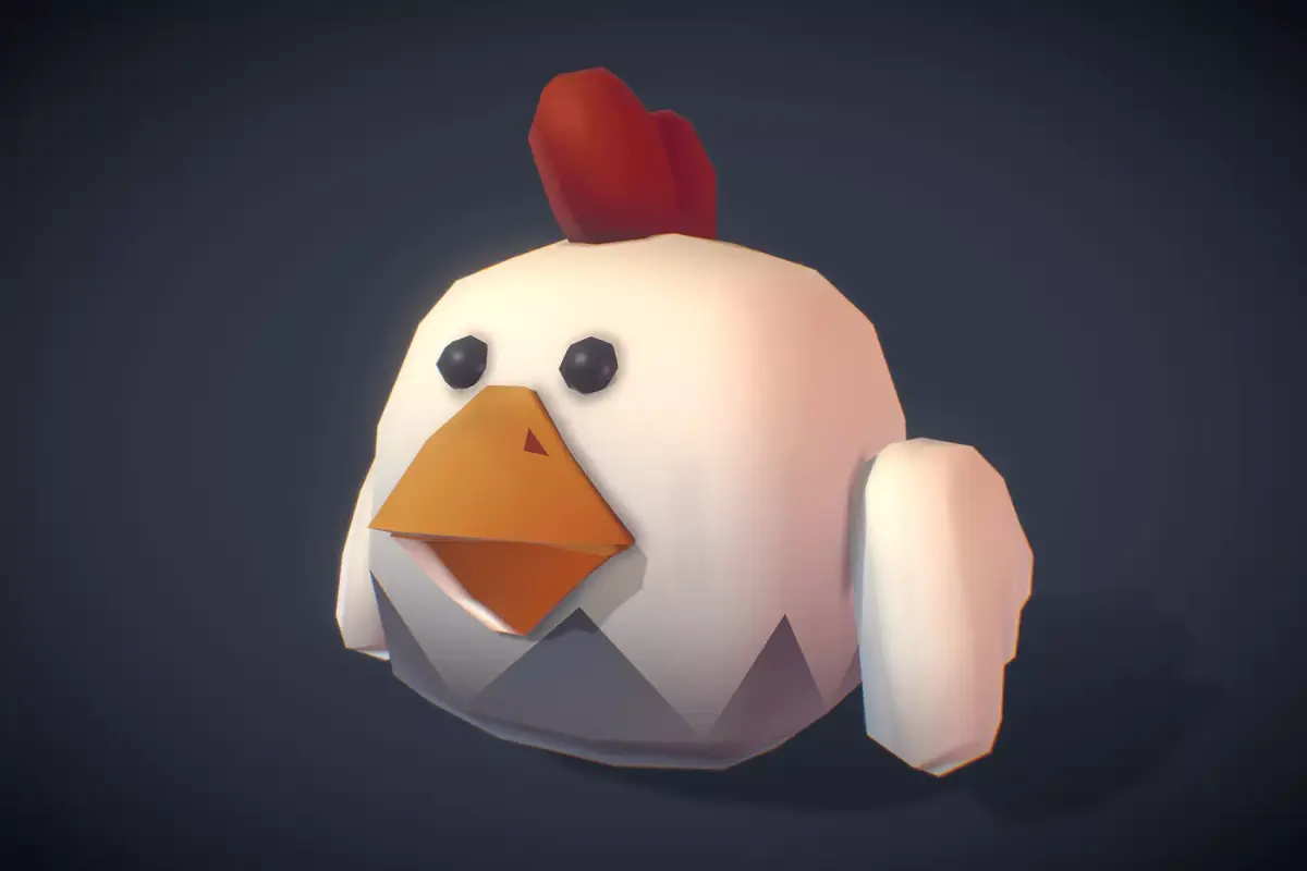 Rooster Rudy - Proto Series Low-poly 3D model
