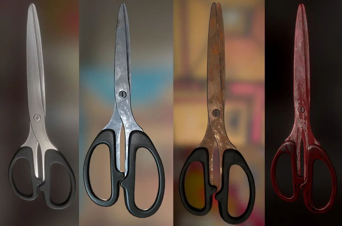 Scissors Rigged And Animated Pack Low-poly 3D model