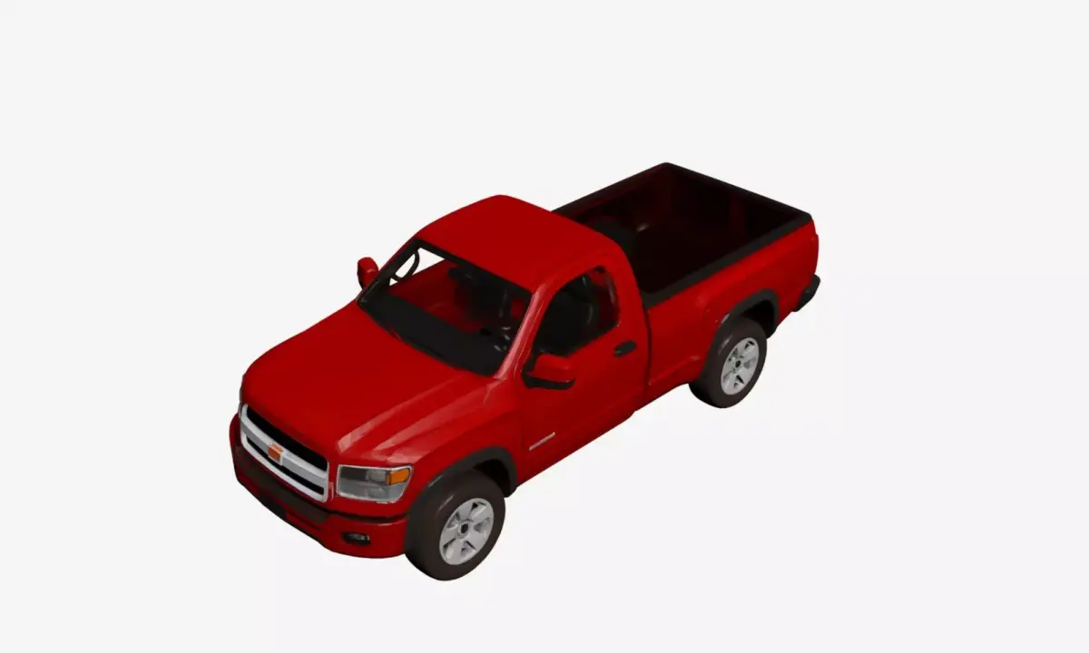 Realistic Pickup Truck 3D Model Modern Utility Vehicle 3D model