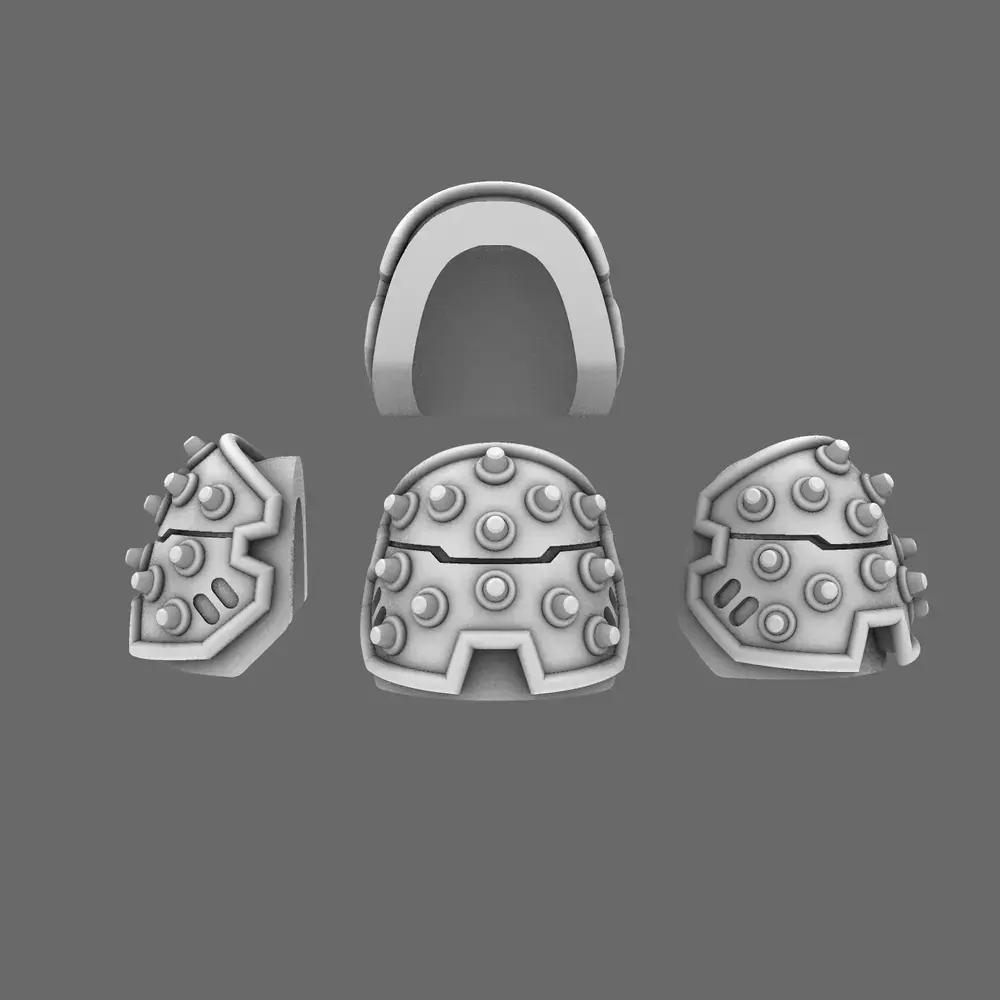 Space Knights V4 Savage Studded Shoulder Pads Type C 3D print model