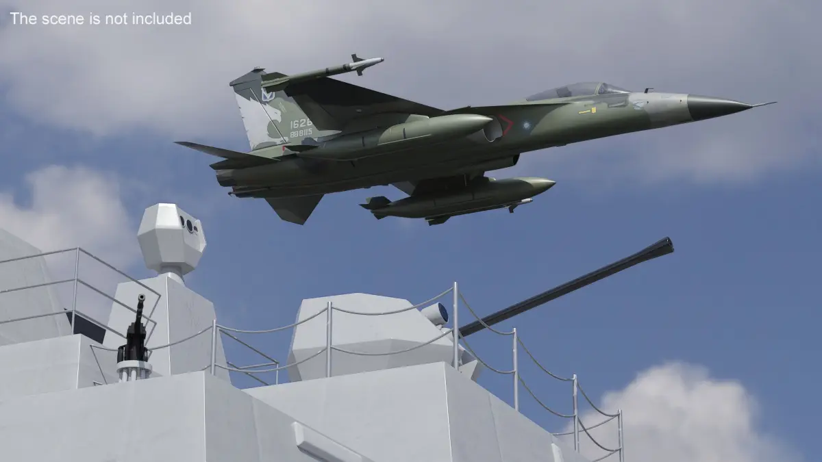 AIDC F-CK-1 Ching-Kuo Fighter Jet Green 3D model