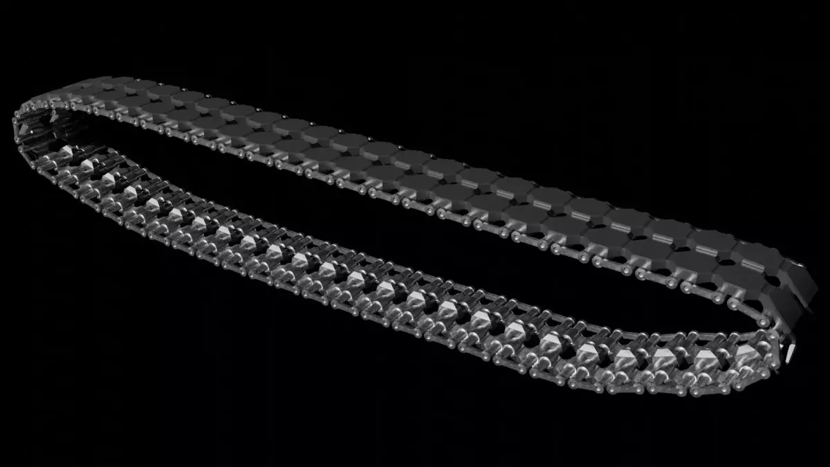 Tank tracks Octagonal Pads Low-poly 3D model