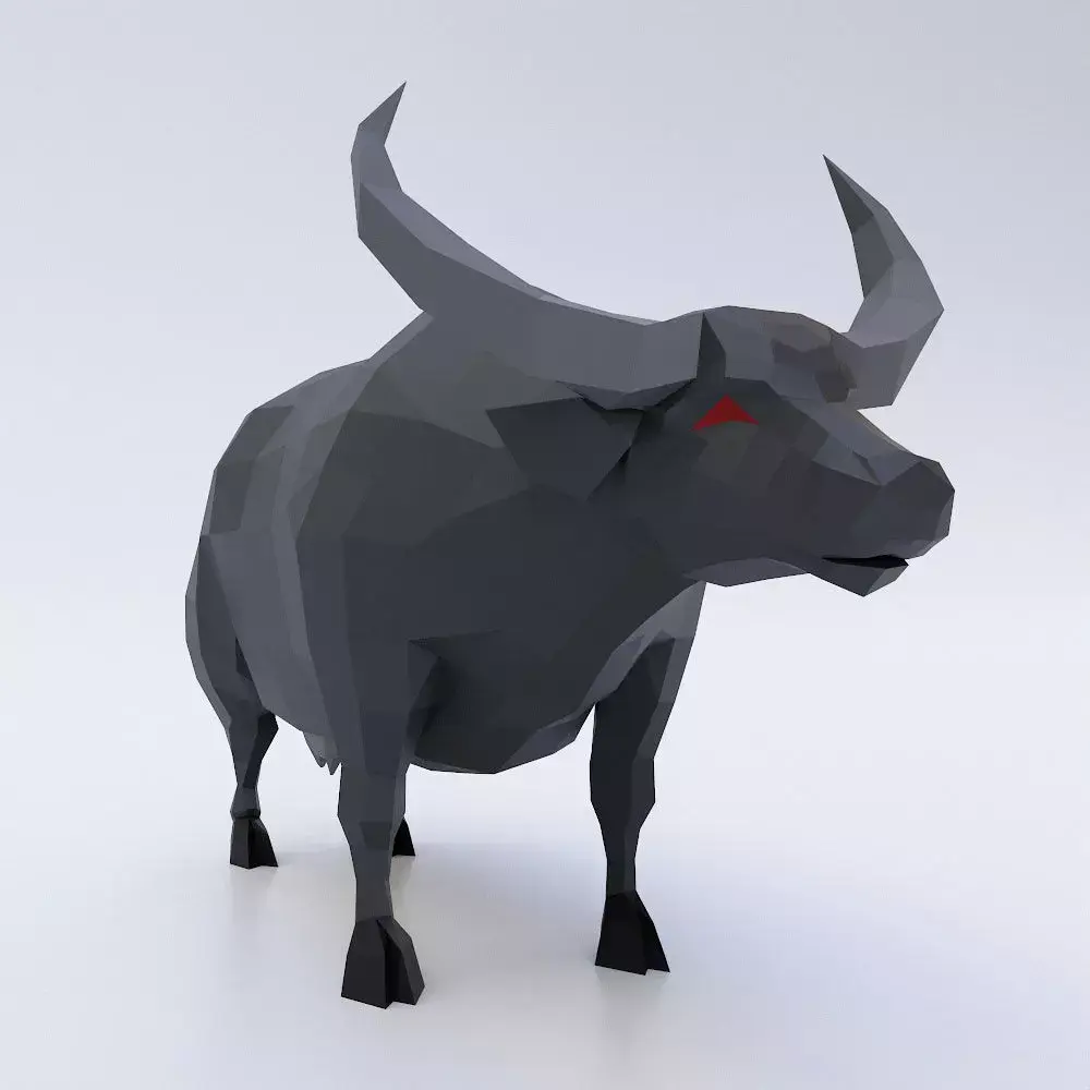 Cow cartoon 3d model  Low-poly 3D model