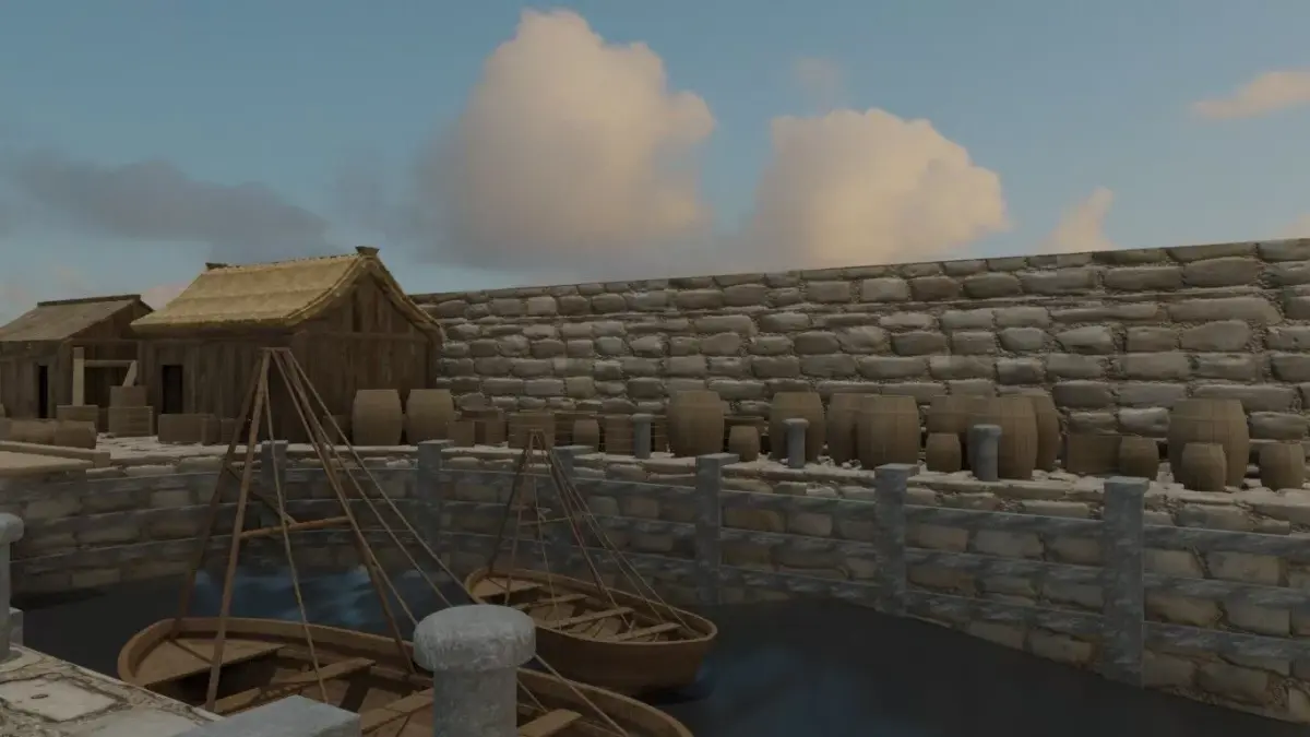 Coastal Village Harbor 3D model