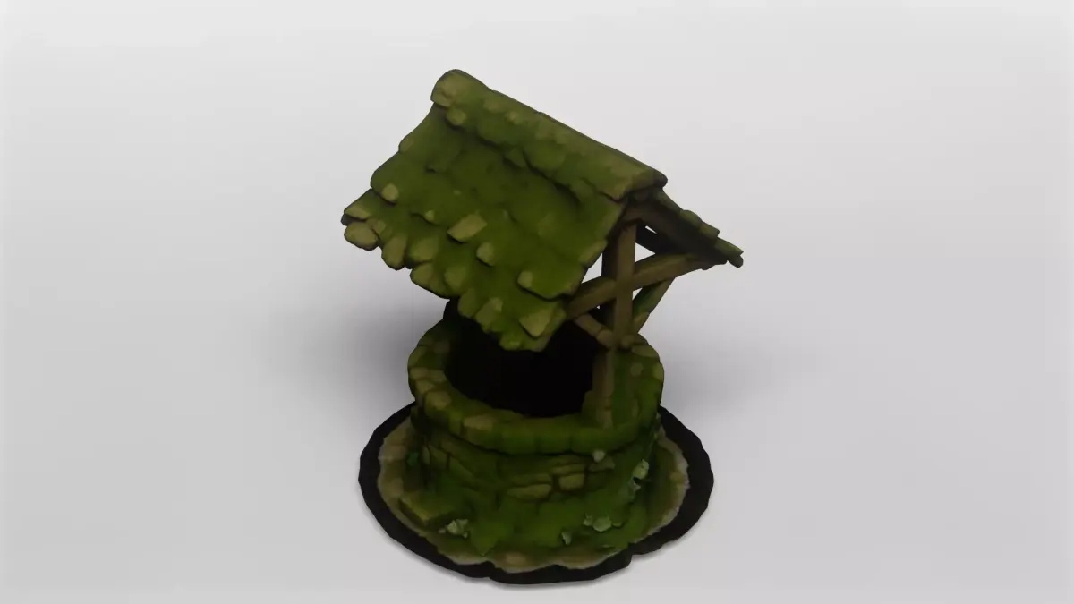 Mossy Medieval Wishing Well 3D Model 3D model