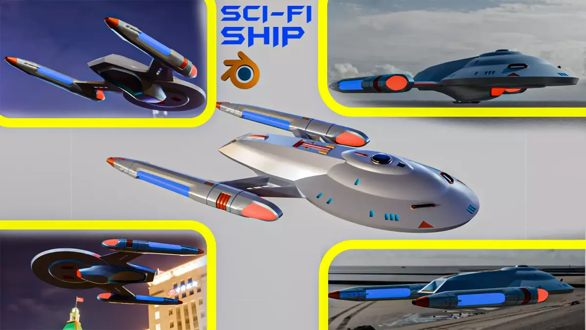Sci-Fi Ship Low-poly 3D model purchase