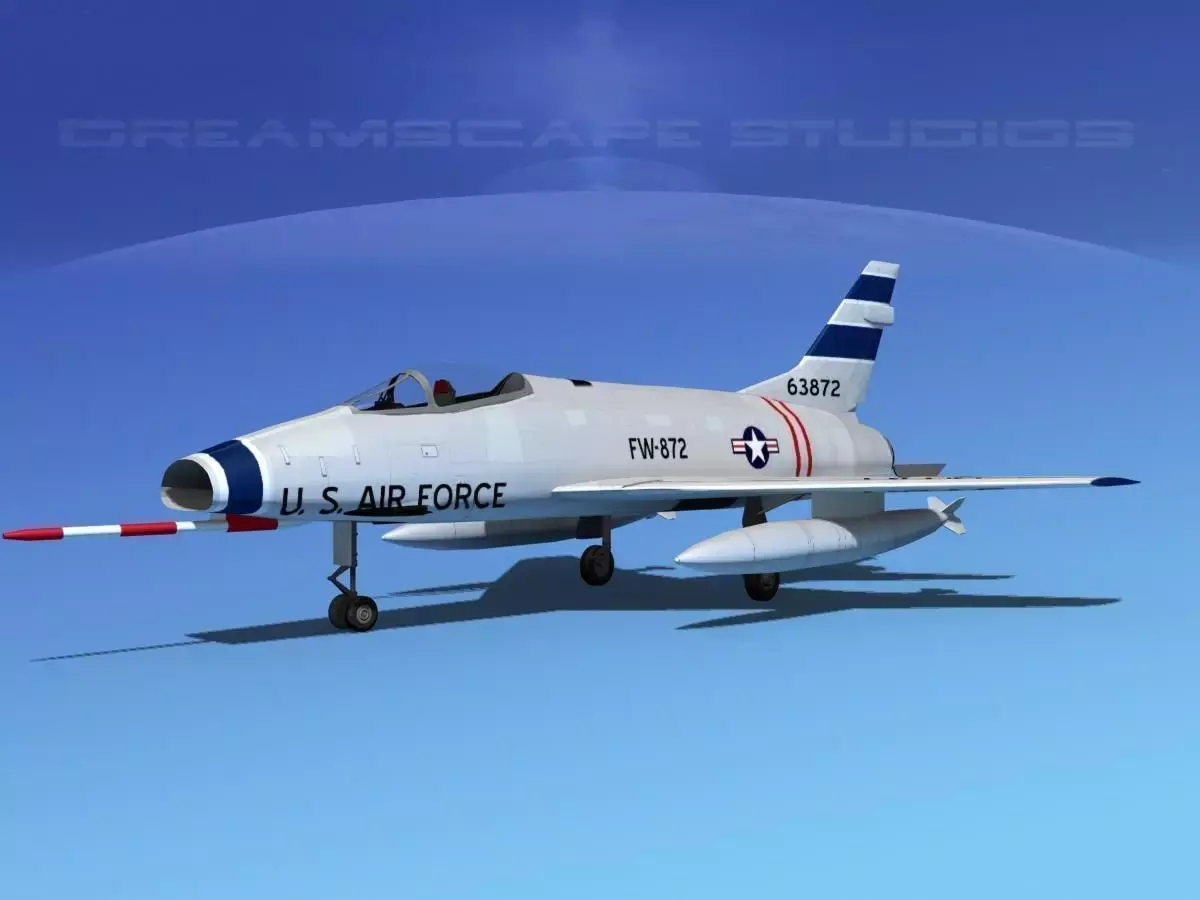 North America F-100D Super Sabre V08 USAF 3D model