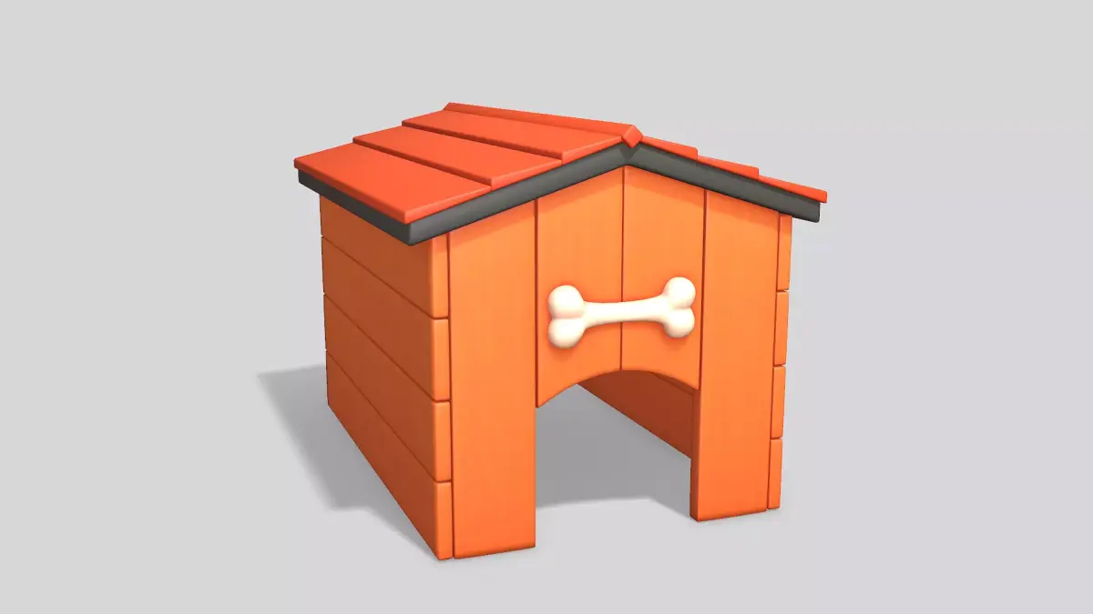Dog House Cartoon Low-poly 3D model