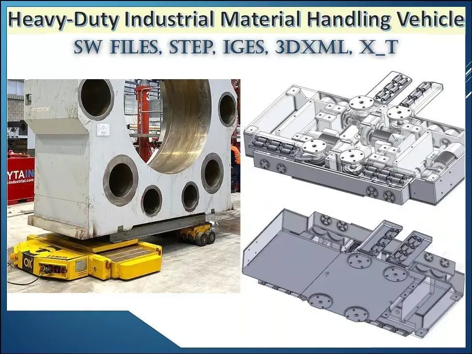 Heavy-Duty Industrial Material Handling Trolley 3D model