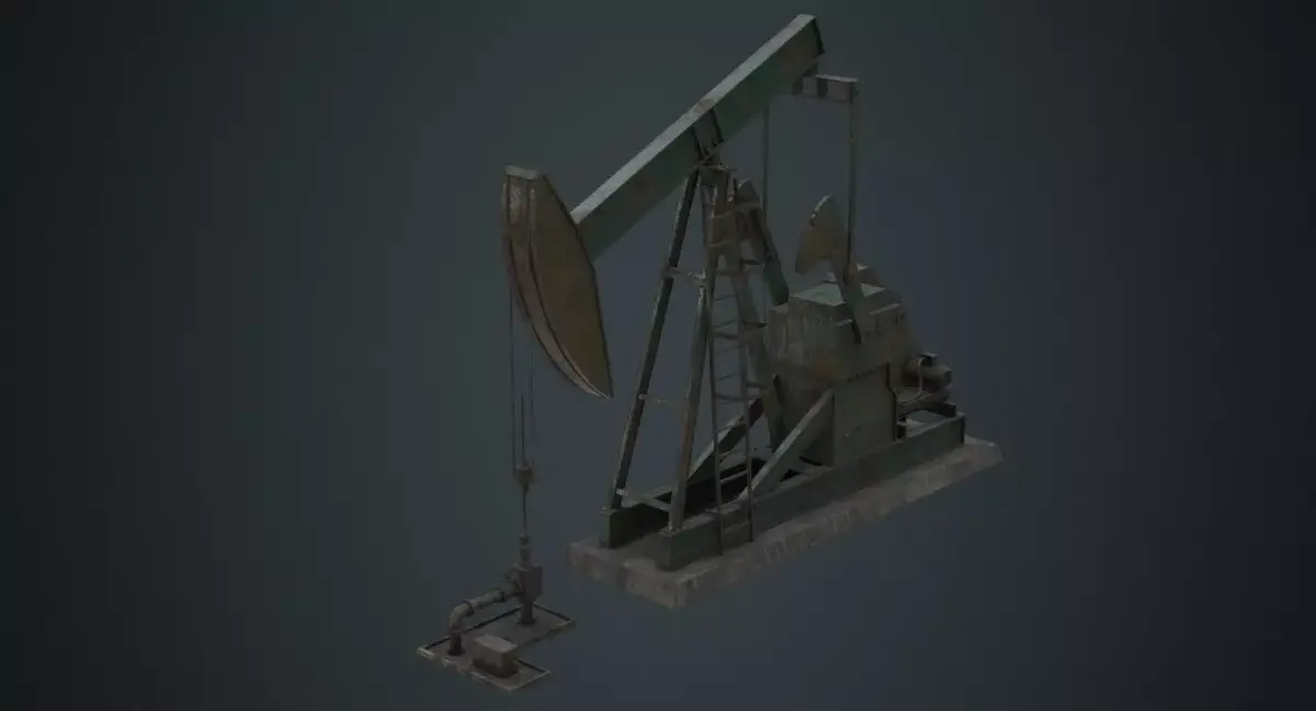 Oil Pumpjack 1B Low-poly 3D model
