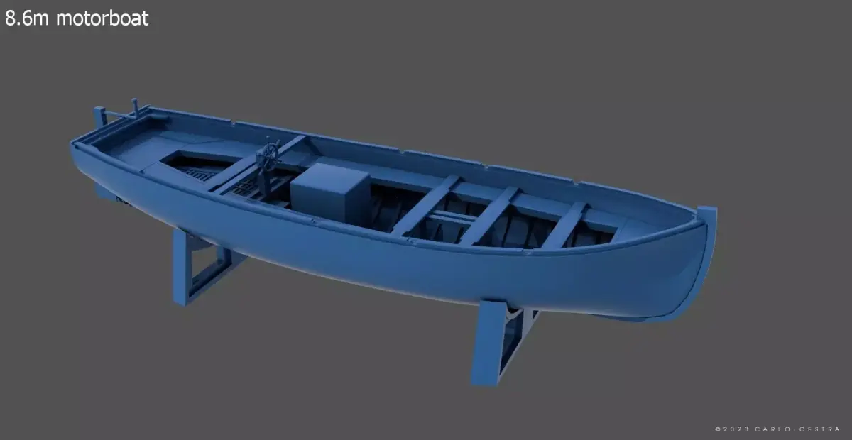 8m and 60cm italian ww2 motorboat - Commercial lic - 1-100 scale 3D print model
