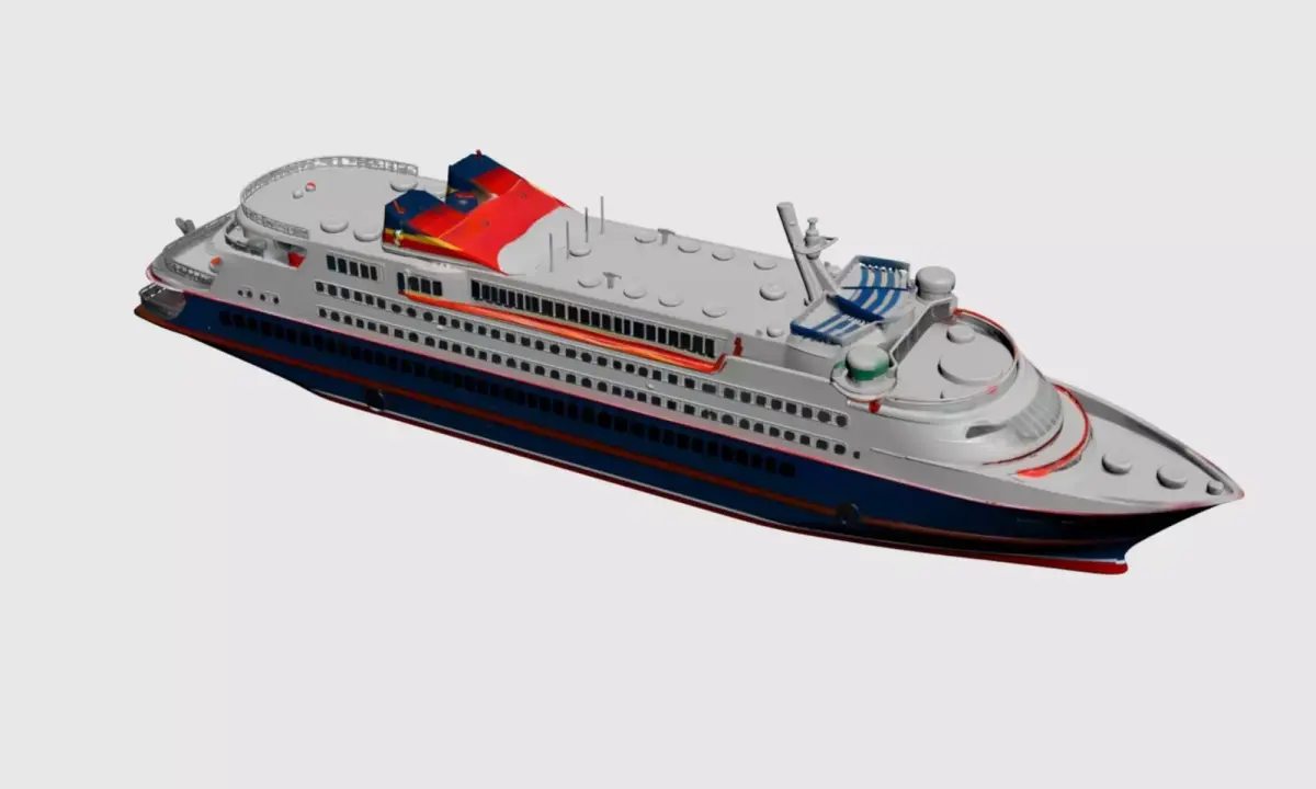 Modern Luxury Cruise Ship - Sleek 3D Ocean Liner Model 01 3D model