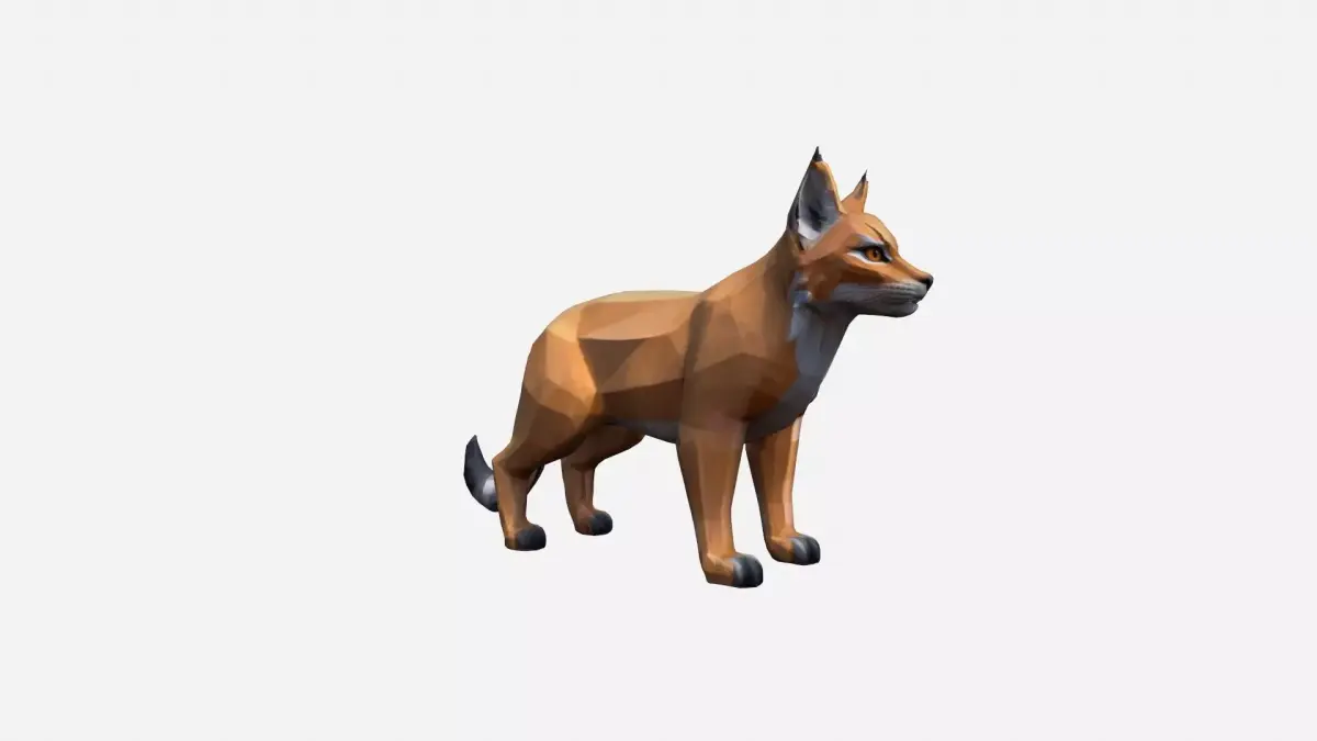 3d Render The Lynx Is A Medium-sized Wild Cat 3D model