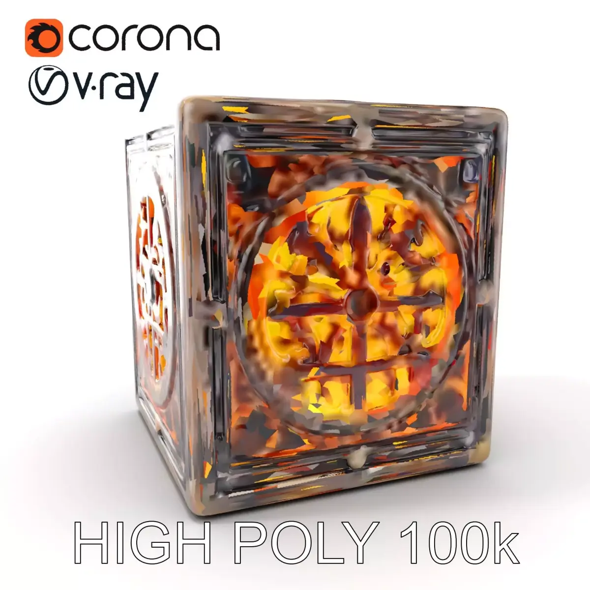 Steampunk Gear Cube Model Pack Low-poly 3D model